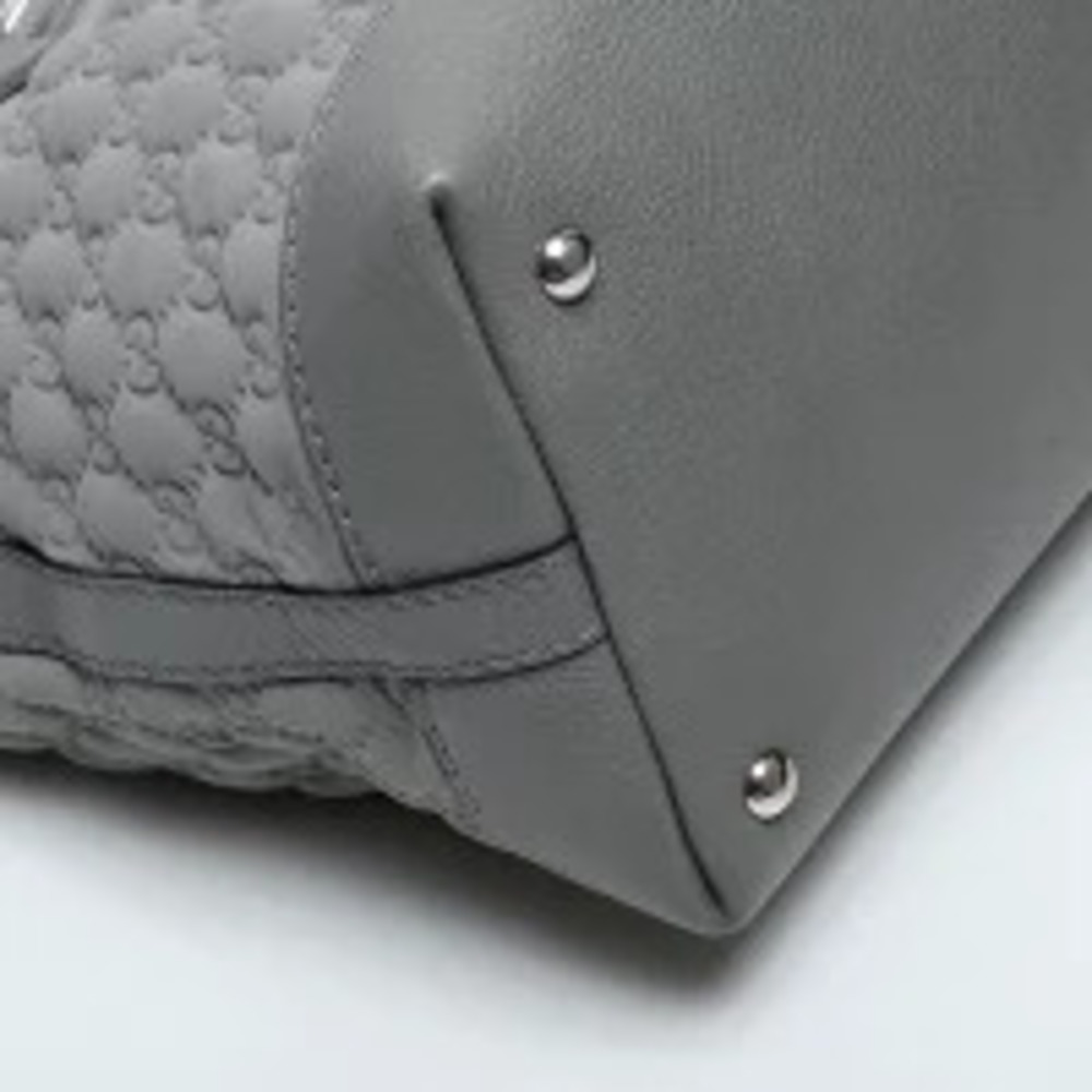 Gucci Leather Canvas Neoprene Shoulder Bag Tote Gray - Picture 5 of 13